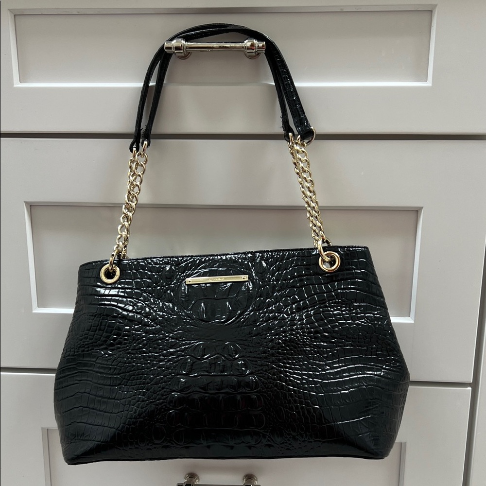 Brahmin Black Crocodile-Embossed Women's Bag